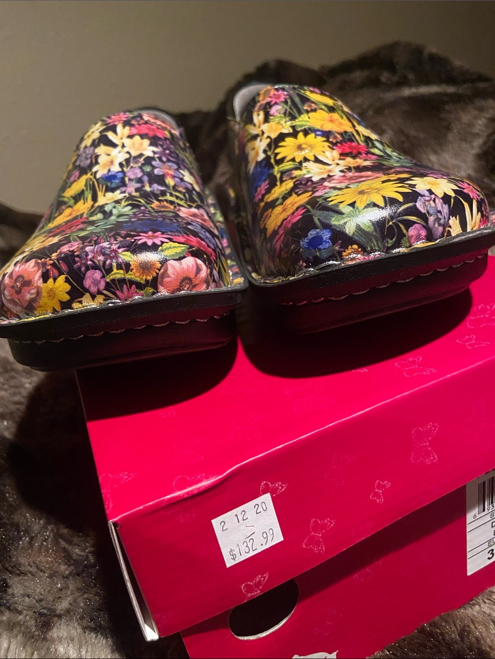 Alegria Black Floral Slip-On Clogs - Picture 7 of 13
